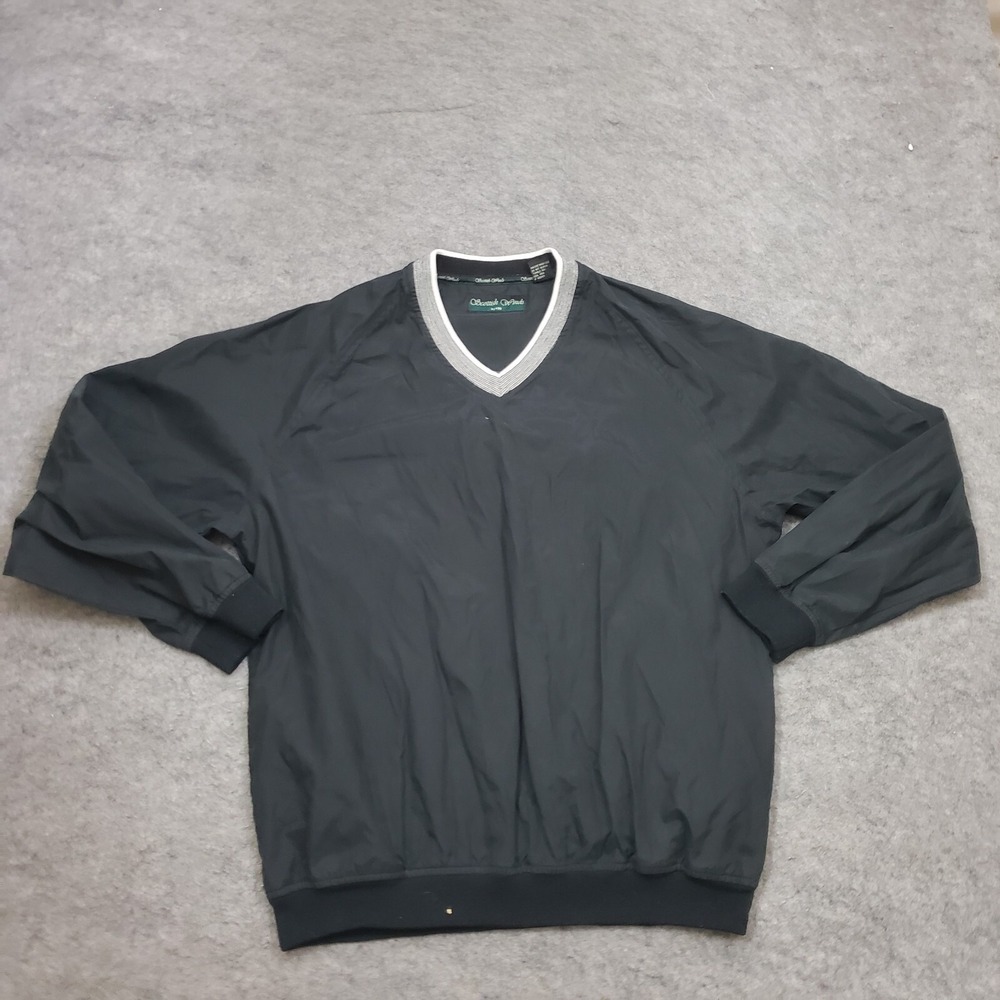 Scottish Winds Jacket Mens Medium Black Windbreaker Golf Outdoor Pull Over Adult